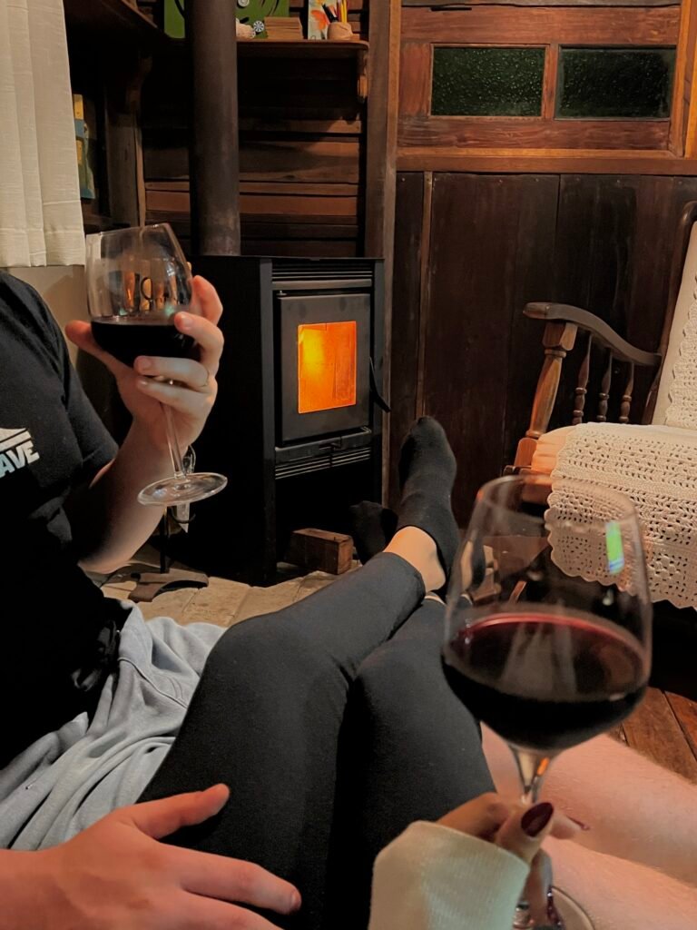 Couple drinking wine and using conversation starters for their date night